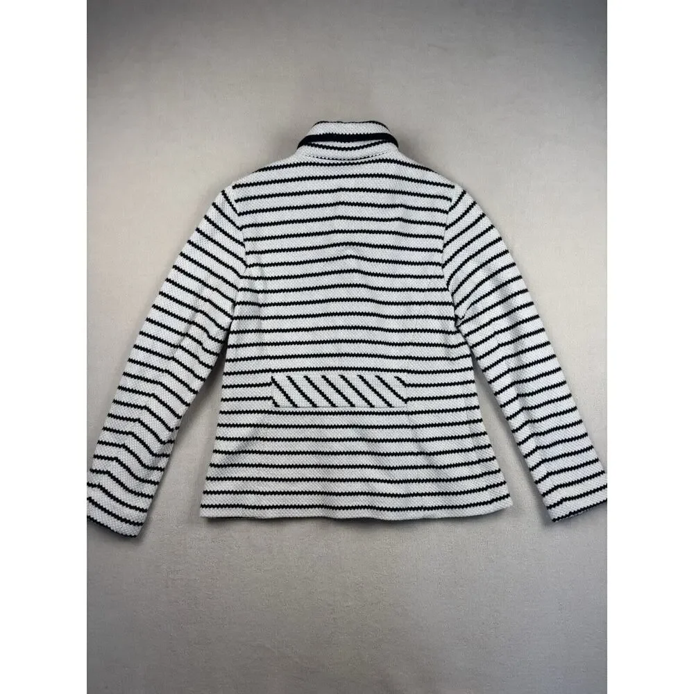 Women's TALBOTS‎ XS Striped Blazer Cardigan Jacket Cotton Polyester Spandex